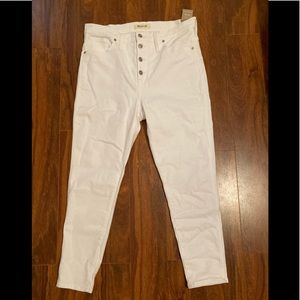 White Madewell Skinny Crop Jeans, High Rise, 32